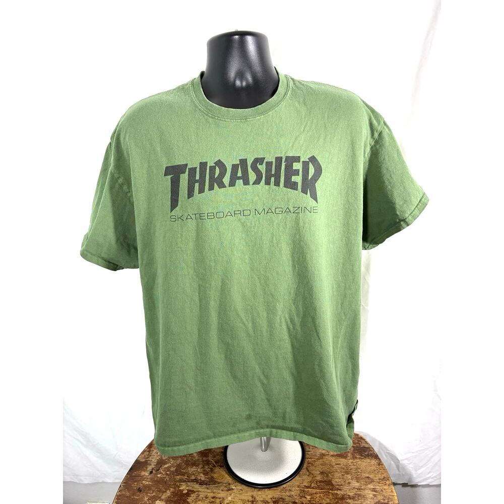 Thrasher Skateboard Magazine Logo Tee Green XL